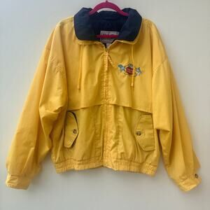 Vintage Style Bimini Bay Outfitters XL Yellow Fishing Jacket Hooded Windbreaker